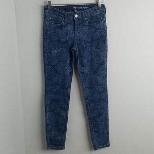 Gap blue legging skimmer jeans floral print 2/26